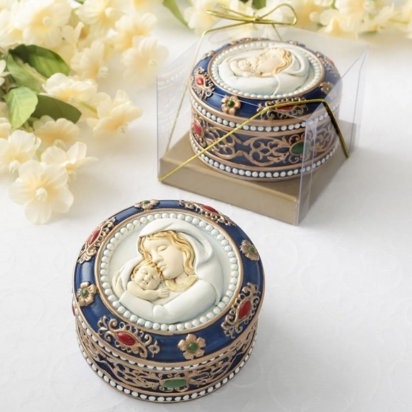 FashionCraft Madonna and Child Rosary Box Trinket Box