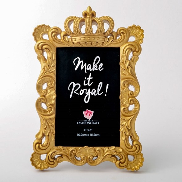 FashionCraft Magnificent 'Make it Royal' Golden Crown 4x6 Frame