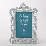 FashionCraft Glorious Baroque-Style Pearl-Silver-Finish 4x6 Frame