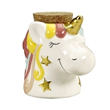 Mystical Ceramic Unicorn Stash Jar with Gold Horn by FashionCraft