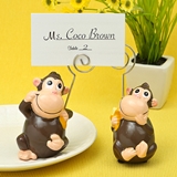 FashionCraft Hand-Painted Ceramic Monkey Place Card/Photo Holders (2)