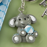 FashionCraft Cute Baby Elephant with Blue Design Tea Key Chain