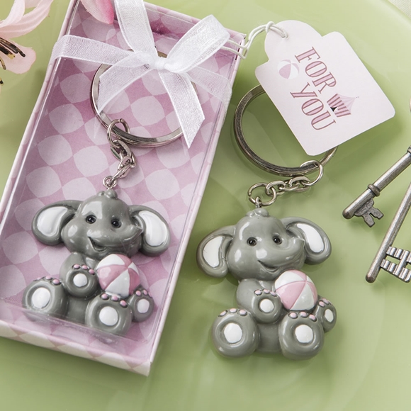 FashionCraft Cute Baby Elephant with Pink Design Tea Key Chain