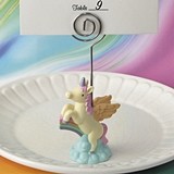 FashionCraft Magical Unicorn Riding a Rainbow Place Card Holder