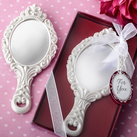 FashionCraft Royal Princess-Themed Hand Mirror with Ornate Detail