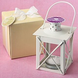 Personalized Expressions Ivory-Colored-Finish Luminous Metal Lantern