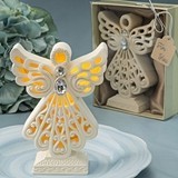 FashionCraft Glowing Ivory-Colored Standing Angel Statue w/ LED Light