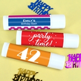 Ducky Days Adult Birthday Designs Personalized Lip Balm in White Tube