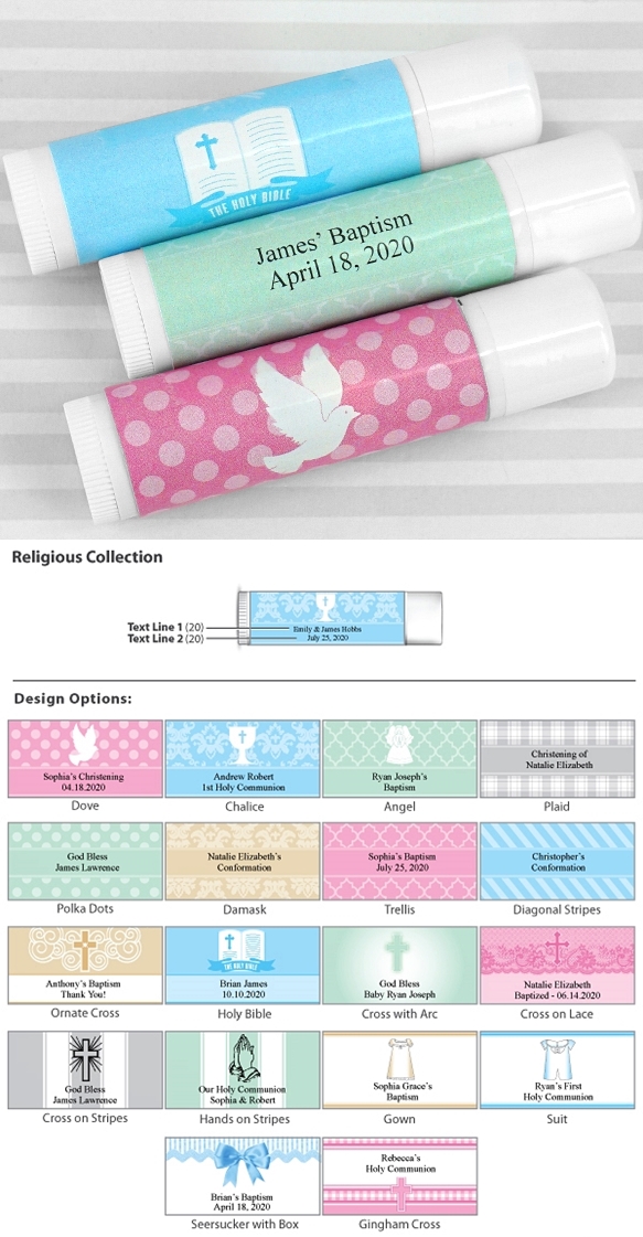 Ducky Days Personalized Lip Balm in White Tube (Religious Designs)