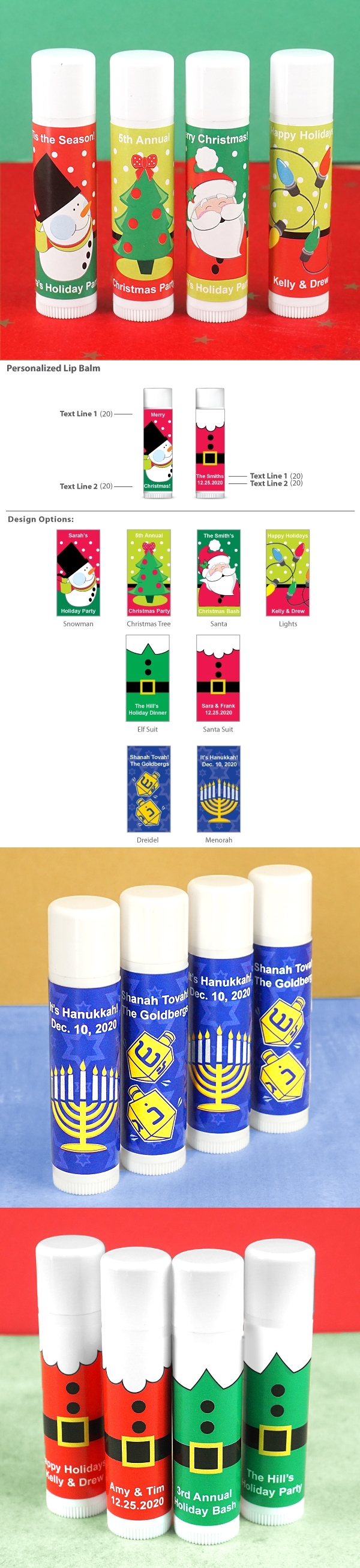 Ducky Days Personalized Lip Balm in White Tube (Holiday Designs)