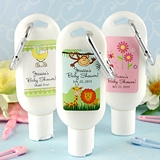 Personalized Baby Shower Designs SPF-30 Sunscreen Bottle w/ Carabiner