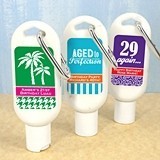 Personalized SPF-30 Sunscreen with Carabiner (Adult Birthday Designs)