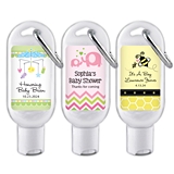 Personalized Baby Shower Designs Hand Sanitizer Bottle with Carabiner