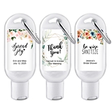 Floral & Botanicals Designs Hand Sanitizer Bottle with Carabiner