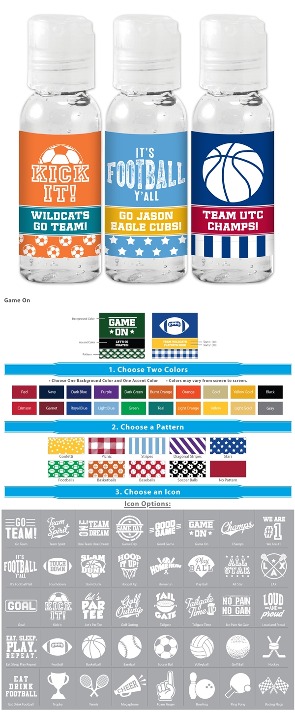 Ducky Days Personalized 1oz Hand Sanitizer Gel (Sports-Themed Designs)