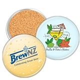 Custom Corporate Logo Glossy Finish Round Coaster with Cork Bottom