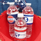 Personalized Patriotic Designs Water Bottle Labels (Set of 5)