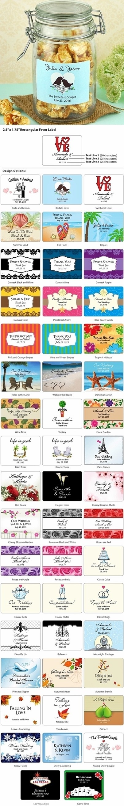 Personalized Rectangular Favor Labels (50 Designs) (Set of 15) | Personalized Gifts and Party Favors