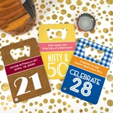 Personalized Adult Birthday Stainless Steel Credit Card Bottle Openers