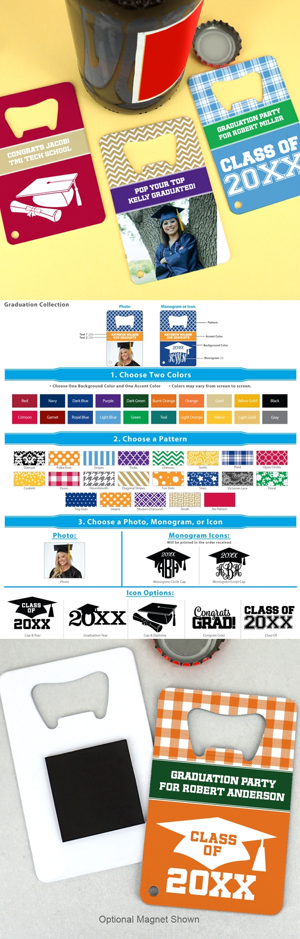 Personalized Graduation Stainless Steel Credit Card Bottle Opener