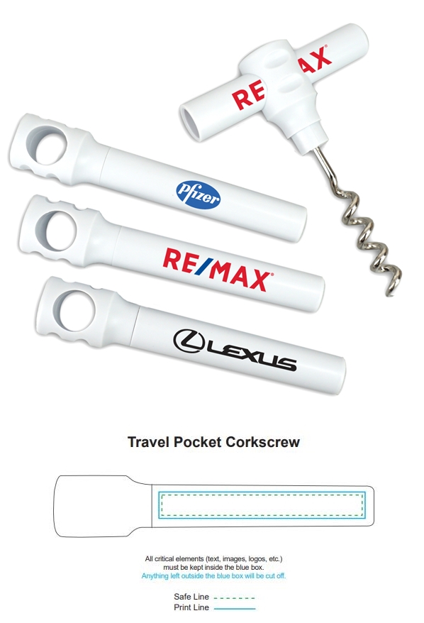 Custom Corporate Logo Travel Pocket Corkscrew Giveaway Item