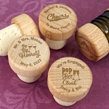 Personalized Engraved Wood Top Bottle Stopper (64 Unique Designs)