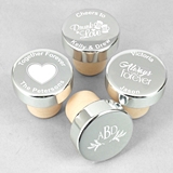 Personalized Silver Aluminum Top Bottle Stopper (64 Unique Designs)