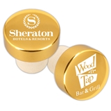 Custom Corporate Logo Gold Aluminum Top Bottle Stopper