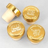 Holiday Personalized Gold Aluminum Top Bottle Stopper (42 Designs)