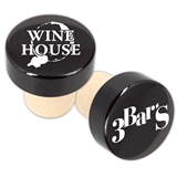 Custom Corporate Logo Black Aluminum Top Bottle Stopper
