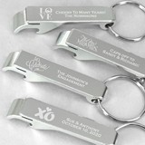 Personalized Silver Aluminum Bottle Opener/Keychain (64 Designs)