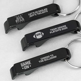 Customized Black Aluminum Bottle Opener/Keychain (Sports-Themed Designs)