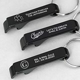Personalized Black Aluminum Bottle Opener/Keychain (64 Designs)