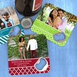 Custom Picture Perfect Photo White Plastic Bottle Opener Coaster