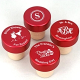 Personalized Red Aluminum Top Bottle Stopper (64 Unique Designs)