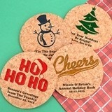 Ducky Days Personalized Holiday Round Cork Coasters (25 Designs)