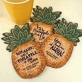 Personalized Pineapple-Shaped Theme Cork Coasters
