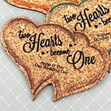 Personalized Double Hearts-Shaped Theme Cork Coasters (15 Colors)