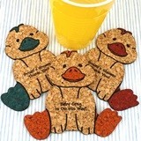 Personalized Baby-Duck-Shaped Baby Shower Cork Coasters (15 Colors)