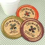 Personalized 'Cute as a Button' Baby Shower Cork Coasters (15 Colors)