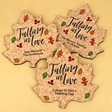 Personalized Fall Leaf-Shaped Cork Coasters (3 Sayings)