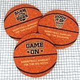 Ducky Days Personalized Basketball-Shaped Cork Coasters (4 Designs)