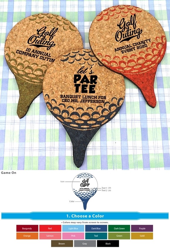 Ducky Days Personalized Golf Ball-Shaped Cork Coasters (2 Designs)