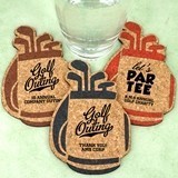 Ducky Days Personalized Golf Bag-Shaped Cork Coasters (2 Designs)