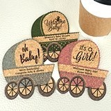 Ducky Days Personalized Baby Stroller-Shaped Cork Coasters (6 Sayings)