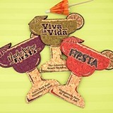 Personalized Margarita Glass-Shaped Cork Coaster (8 Sayings/15 Colors)