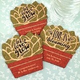 Personalized Succulent Plant Cork Coasters (2 Sayings; 15 Colors)
