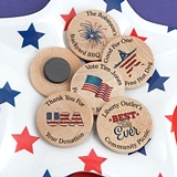 Ducky Days Personalized Wooden Nickel Magnets with Patriotic Designs