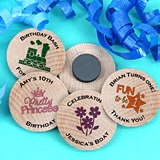 Ducky Days Personalized Wooden Nickel Magnets (Kids Birthday Designs)