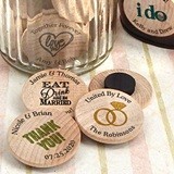 Personalized Wooden Nickel Magnets (125 Designs)